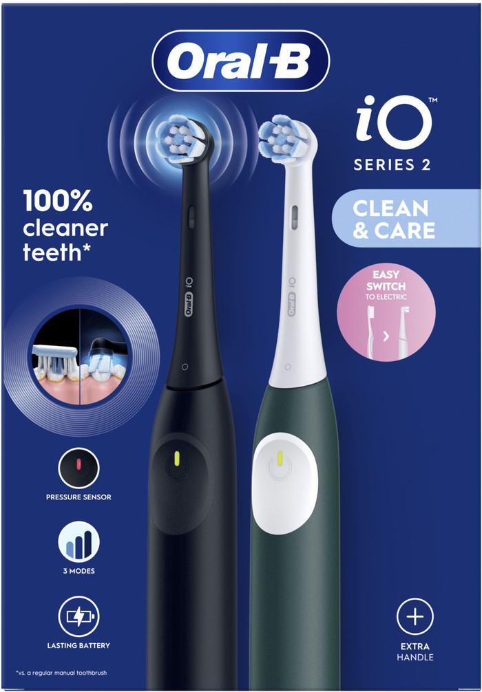 Oral-B iO 2 Zwart en Groen Duo Pack verpakking