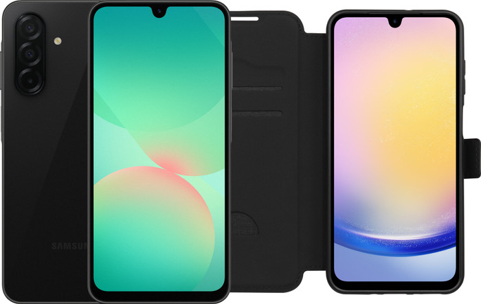 Samsung Galaxy A26 128GB Zwart 5G + BlueBuilt Book Case Zwart Main Image