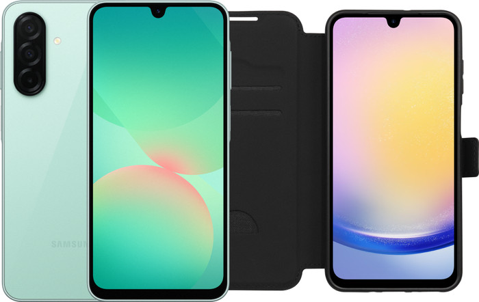 Samsung Galaxy A26 128GB Groen 5G + BlueBuilt Book Case Zwart Main Image