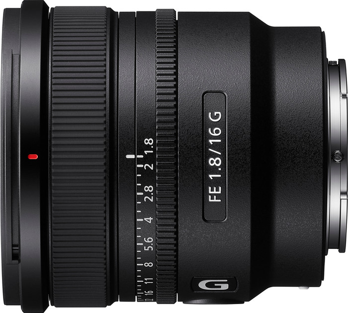 Sony FE 16mm f/1.8 G linkerkant