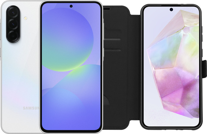 Samsung Galaxy A36 256GB Wit 5G + BlueBuilt Book Case Zwart Main Image