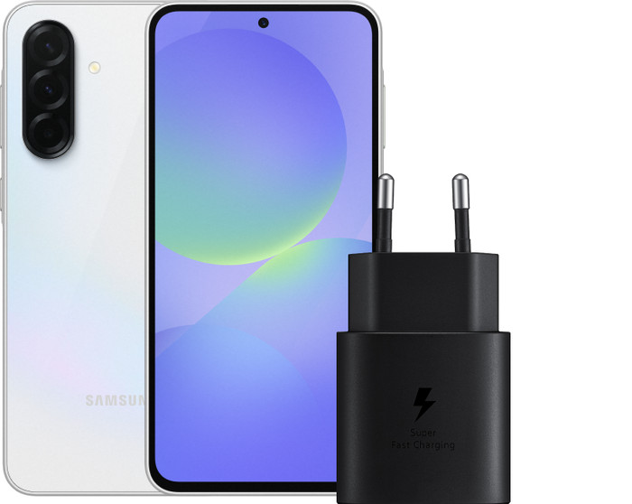 Samsung Galaxy A36 128GB Wit 5G + Samsung Oplader 25 Watt Zwart Main Image