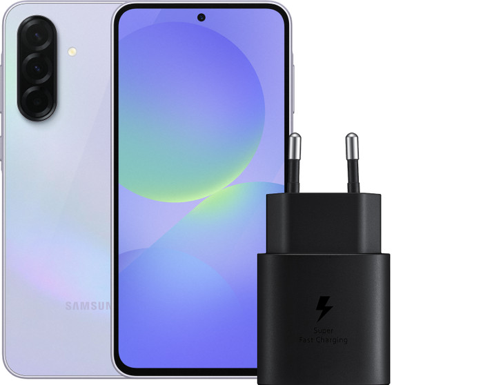 Samsung Galaxy A36 256GB Paars 5G + Samsung Oplader 25 Watt Zwart Main Image