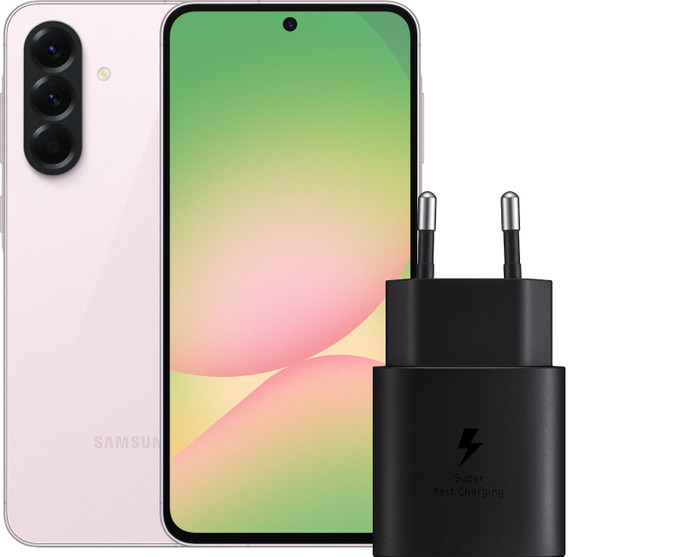 Samsung Galaxy A56 256GB Roze 5G + Samsung Oplader 25 Watt Zwart Main Image