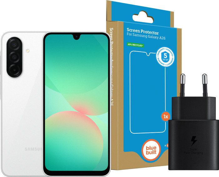 Samsung Galaxy A26 128GB Wit 5G + Basis Accessoirepakket Main Image