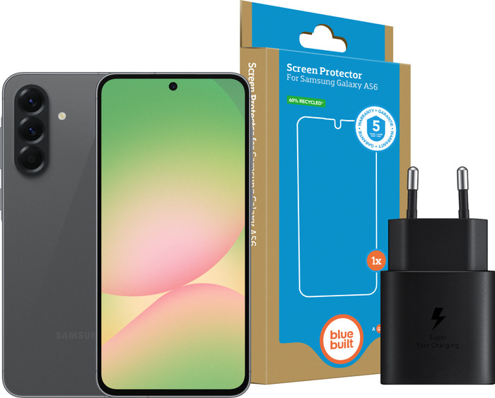Samsung Galaxy A56 128GB Zwart 5G + Basis Accessoirepakket Main Image