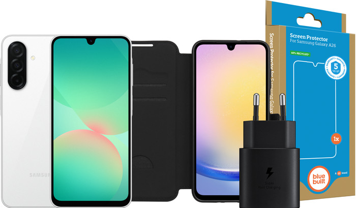 Samsung Galaxy A26 128GB Wit 5G + Compleet Accessoirepakket Main Image
