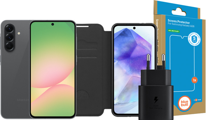 Samsung Galaxy A56 256GB Zwart 5G + Compleet Accessoirepakket Main Image