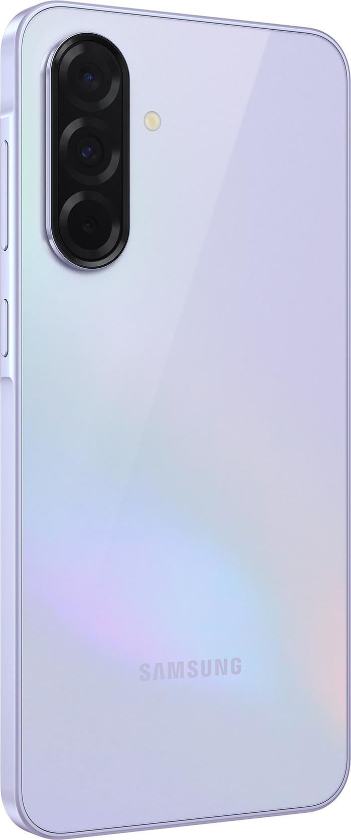 Samsung Galaxy A36 256GB Paars 5G + Samsung Oplader 25 Watt Zwart achterkant