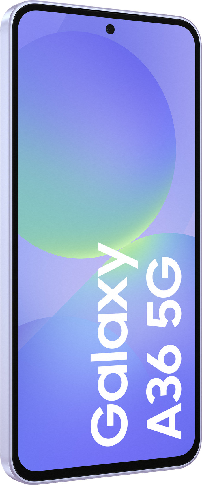Samsung Galaxy A36 256GB Paars 5G + Samsung Oplader 25 Watt Zwart voorkant