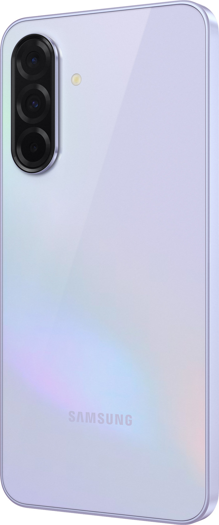 Samsung Galaxy A36 256GB Paars 5G + Samsung Oplader 25 Watt Zwart achterkant