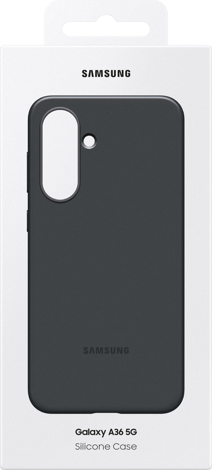 Samsung Galaxy A36 Siliconen Back Cover Zwart verpakking