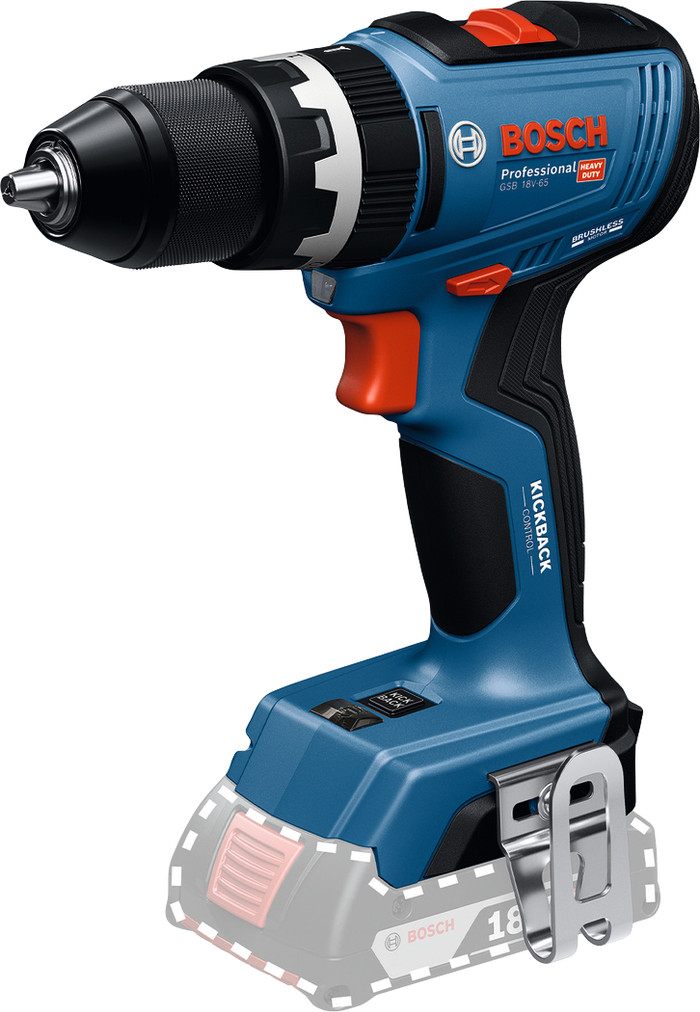 Bosch Professional GSB 18V-65 5,0 Ah GBA Accu Starterspakket linkerkant