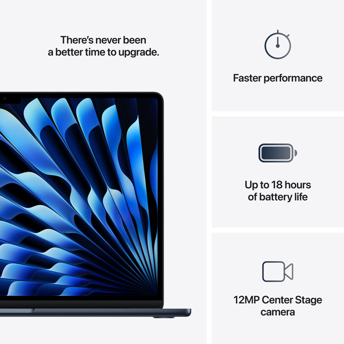Apple MacBook Air 15 inch (2025) M4 (10 CPU/10 GPU) 16GB/512GB Middernacht QWERTY visual leverancier