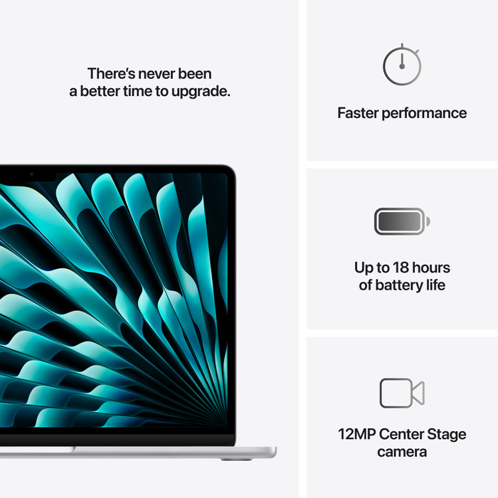 Apple MacBook Air 13 inches (2025) M4 (10 Core CPU/10 Core GPU) 16GB/512GB Silver AZERTY visual supplier