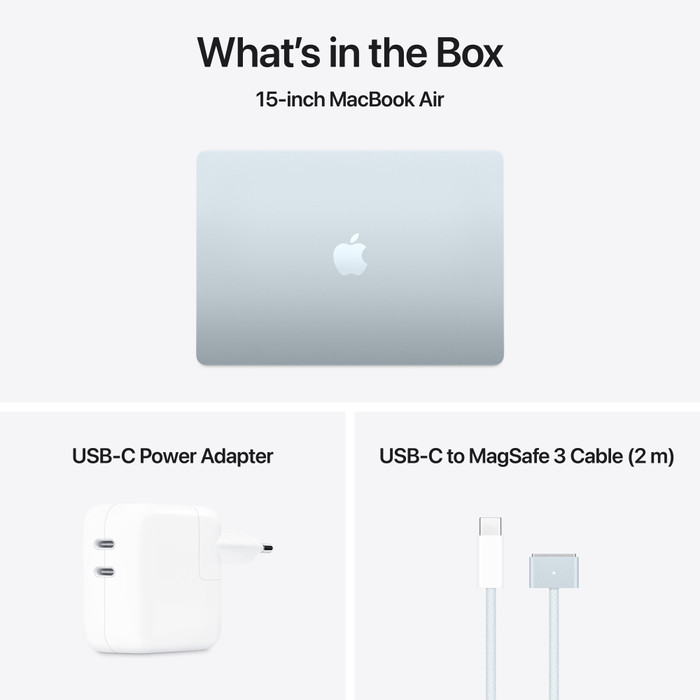 Apple MacBook Air 15 inch (2025) M4 (10 CPU/10 GPU) 16GB/256GB Hemelsblauw AZERTY accessoire