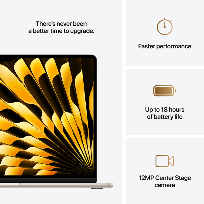 Apple MacBook Air 15 inch (2025) M4 (10 core CPU/10 core GPU) 16GB/512GB Sterrenlicht QWERTY visual leverancier