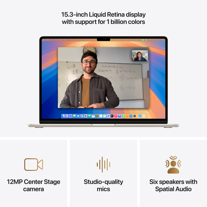 Apple MacBook Air 15 inch (2025) M4 (10 CPU/10 GPU) 24GB/512GB Sterrenlicht QWERTY visual leverancier
