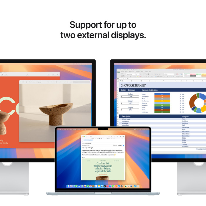 Apple MacBook Air 15 inch (2025) M4 (10 core CPU/10 core GPU) 16GB/512GB Zilver QWERTY visual leverancier