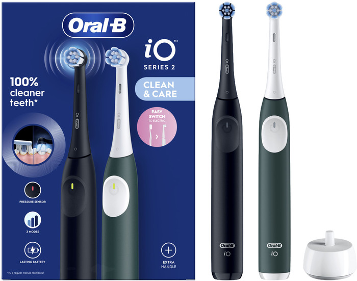 Oral-B iO 2 Zwart en Groen Duo Pack verpakking