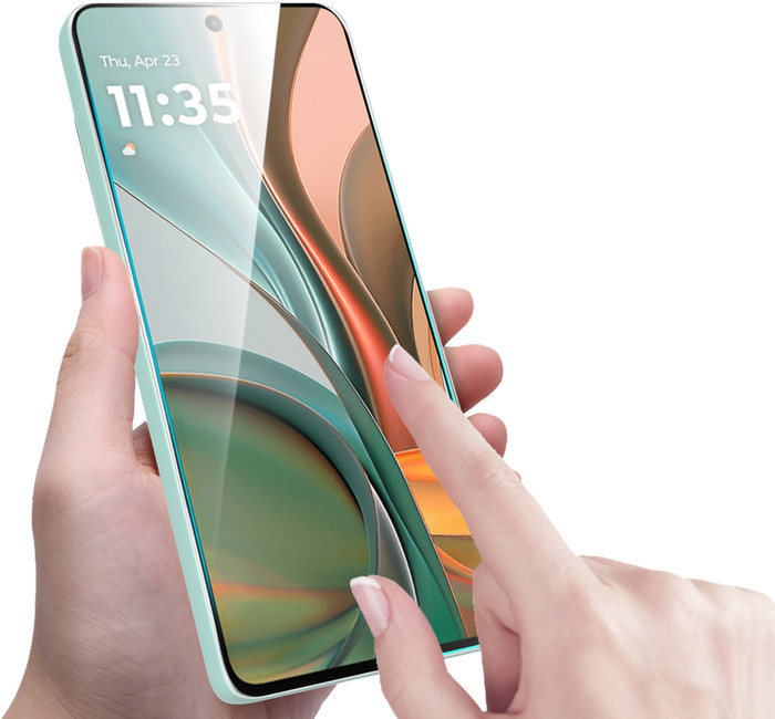 Just In Case Tempered Glass Motorola Moto G75 Screenprotector product in gebruik