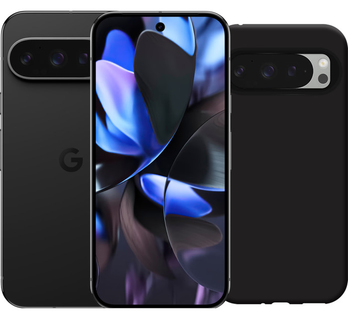 Google Pixel 9 Pro 128GB Zwart 5G + Just in Case Soft Design Back Cover Zwart Main Image
