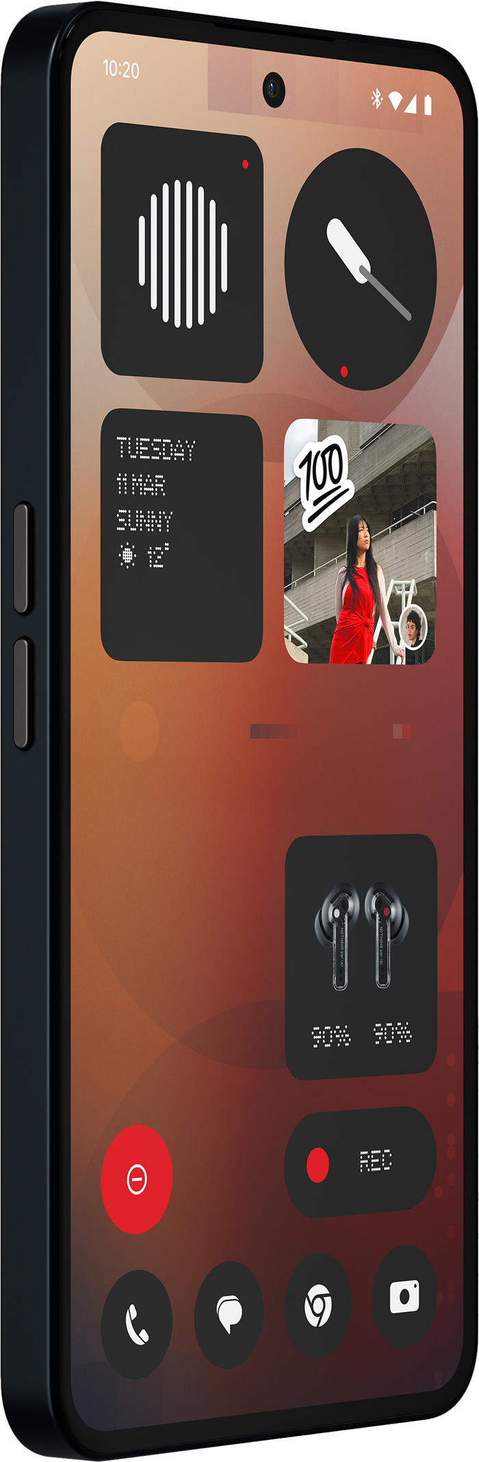 Nothing Phone (3a) 256GB Zwart 5G + Just in Case Back Cover Zwart linkerkant