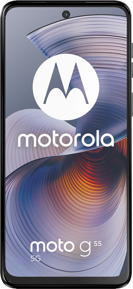 Motorola Moto G55 256GB Zwart 5G + Just in Case Tempered Glass Screenprotector voorkant