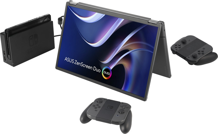 ASUS ZenScreen Duo OLED MQ149CD product in gebruik