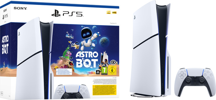 PlayStation 5 Slim Disc Edition + Astro Bot emballage
