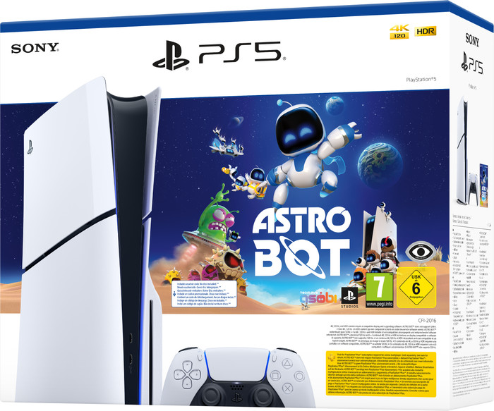 PlayStation 5 Slim Disc Edition + Astro Bot emballage