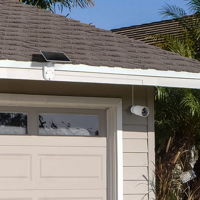 TP-Link Tapo C460 Solar Kit + H500 Smart HomeBase + D235 Smart Battery and Wired Doorbell product in use