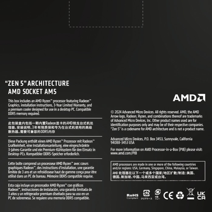 AMD Ryzen 5 9600 achterkant