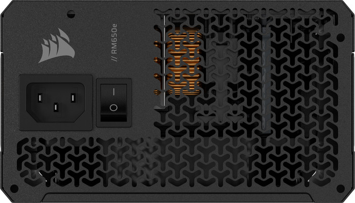 Corsair RM650e (2025) Cybenetics Gold achterkant