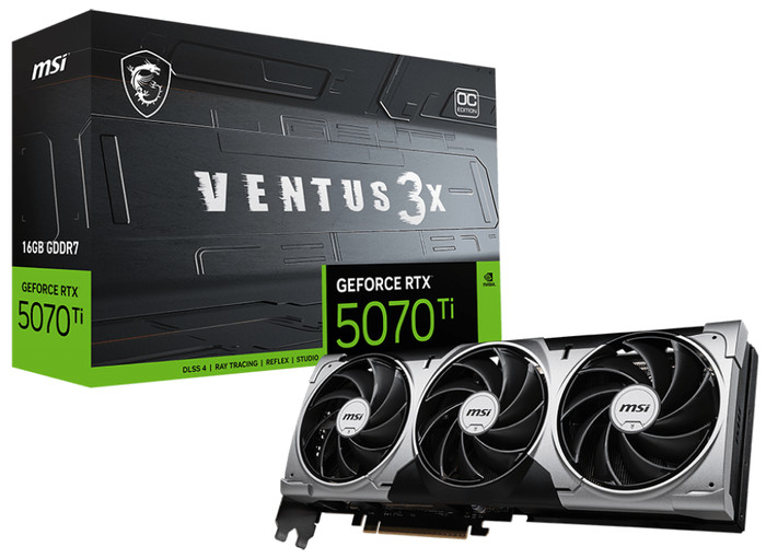 MSI GeForce RTX 5070 Ti VENTUS 3X OC 16GB verpakking