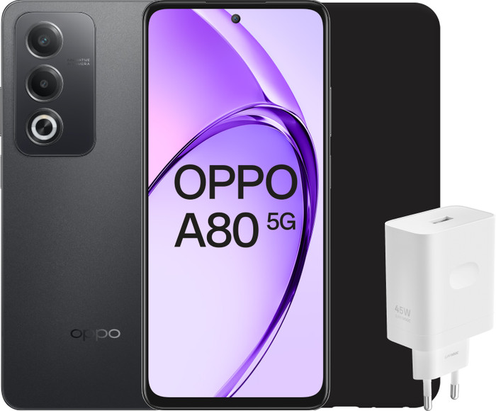 OPPO A80 Zwart 256GB 5G + Accessoirepakket Main Image