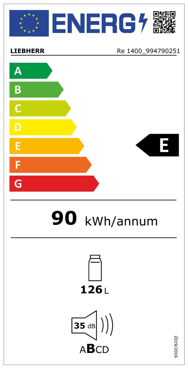 Liebherr Re 1400-20 energy label