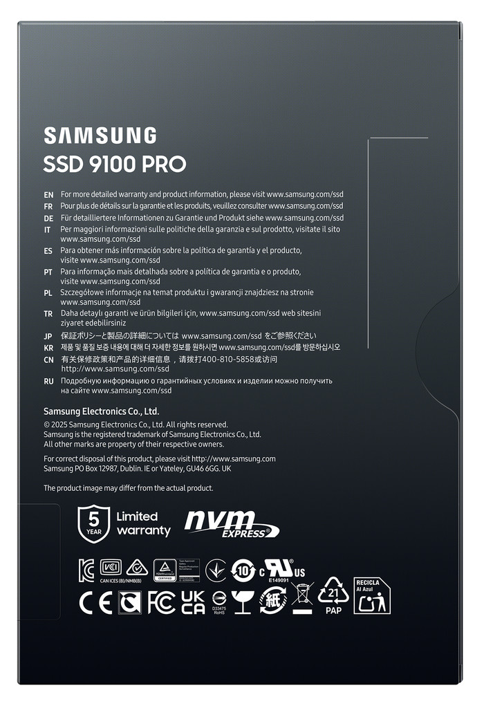 Samsung 9100 Pro 2TB PCIe 5.0 M.2 SSD verpakking
