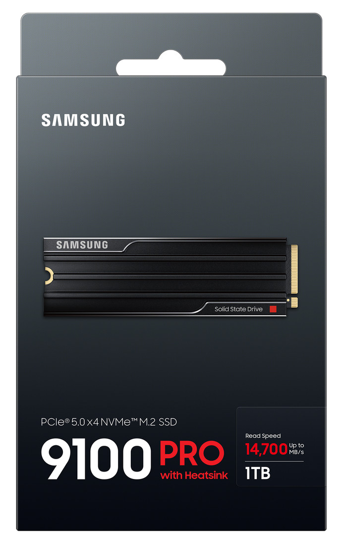 Samsung 9100 Pro 1TB Heatsink PCIe 5.0 M.2 SSD verpakking