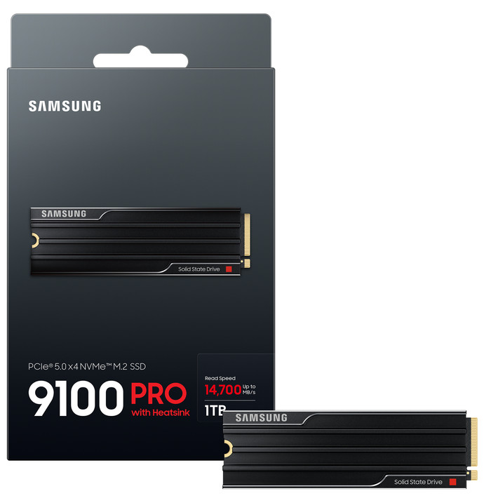 Samsung 9100 Pro 1TB Heatsink PCIe 5.0 M.2 SSD verpakking