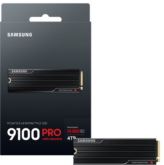 Samsung 9100 Pro 4TB Heatsink PCIe 5.0 M.2 SSD samengesteld product