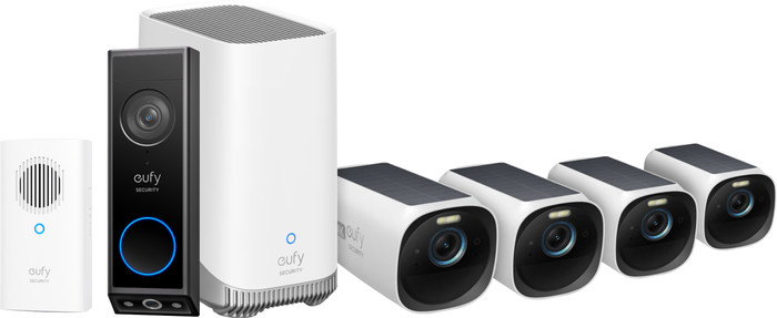 EufyCam 3 4-Pack + Video Doorbell E340 + Chime Main Image