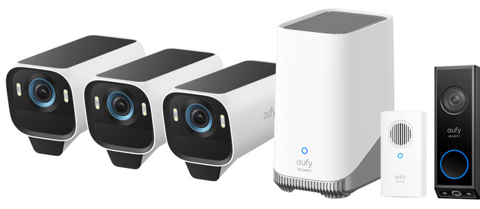 eufyCam S3 Pro 3-pack + Video Doorbell E340 + Chime Main Image