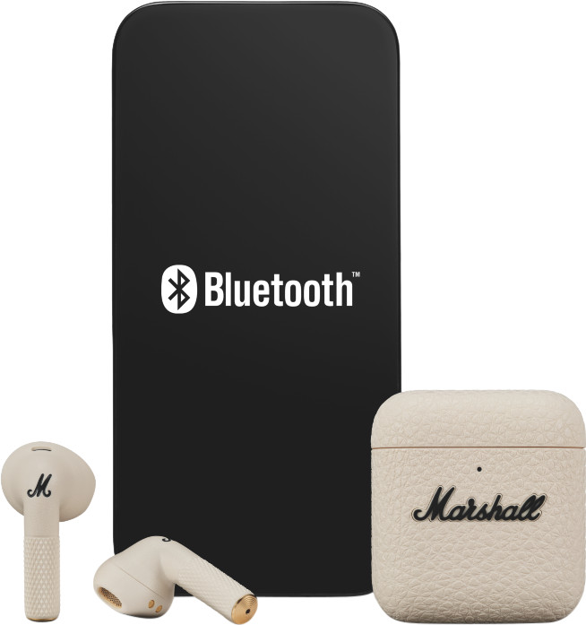 Marshall Minor IV TW Creme product in gebruik