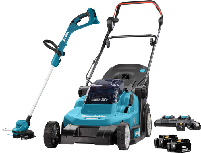 Makita DLM432PT incl. 5,0 Ah Accu (2x) + Makita DUR193Z + 5,0 Ah 18V Accu (2x) Main Image