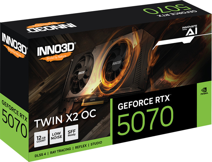 INNO3D GeForce RTX 5070 TWIN X2 OC 12GB verpakking