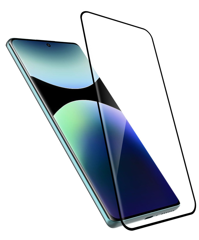 Just In Case Full Cover Xiaomi Redmi Note 14 Pro+ 4G/5G Screenprotector Zwart voorkant