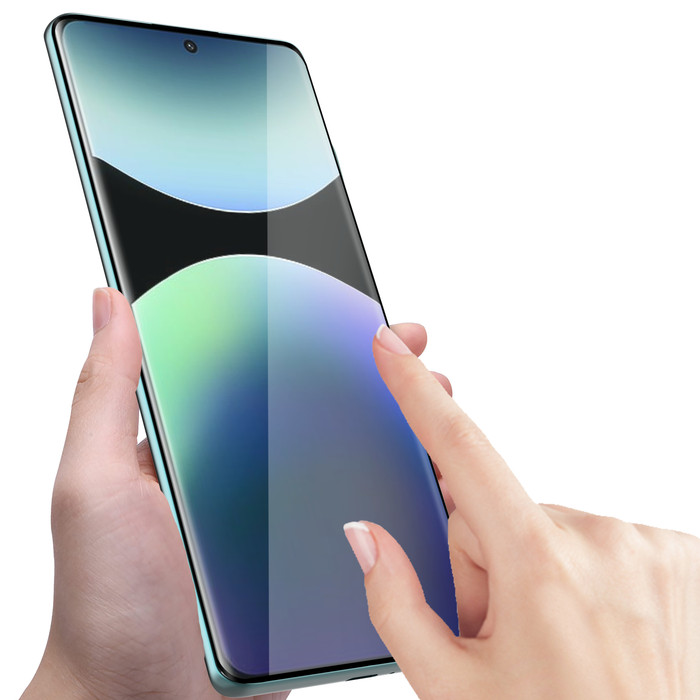 Just In Case Full Cover Xiaomi Redmi Note 14 Pro+ 4G/5G Screenprotector Zwart voorkant