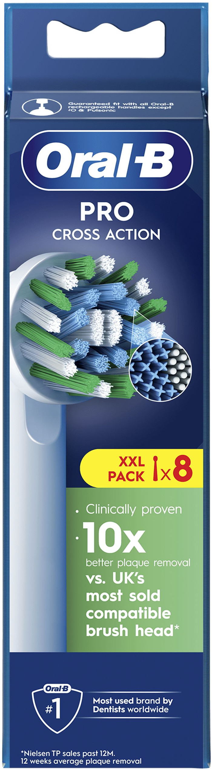 Oral-B Pro Cross Action Weiß (8 Stück) verpackung