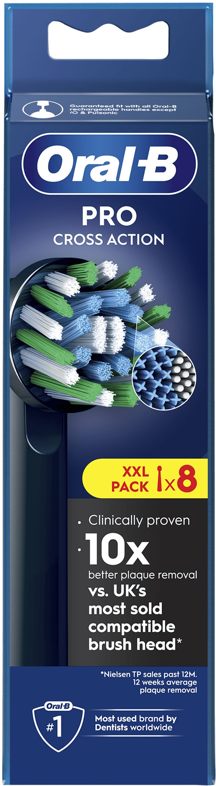 Oral-B Pro Cross Action Zwart (8 stuks) verpakking